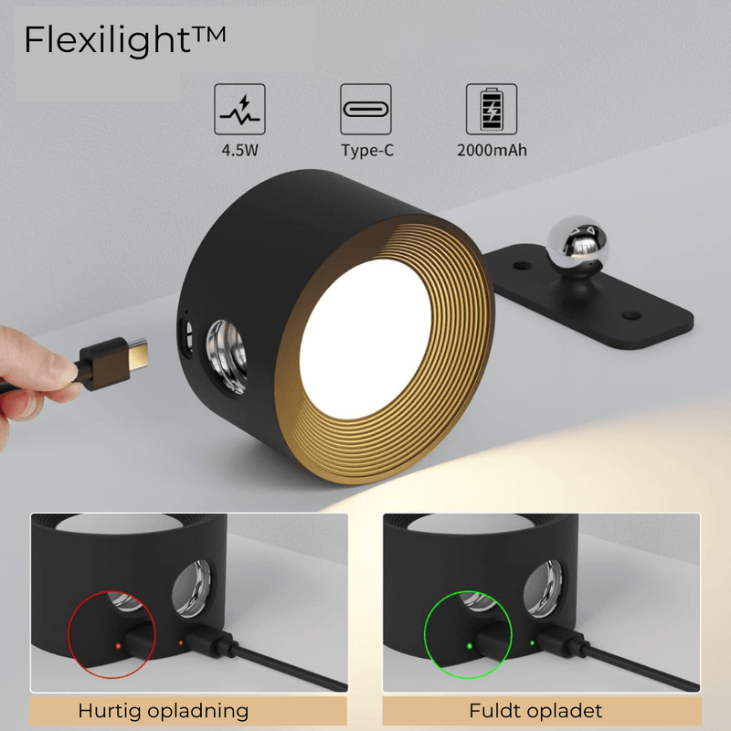 Flexilight™ | 360° Draaibare, draadloze oplaadbare wandlamp